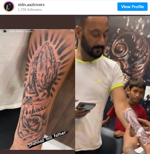 Shehnaaz Gill tattoo in hindi